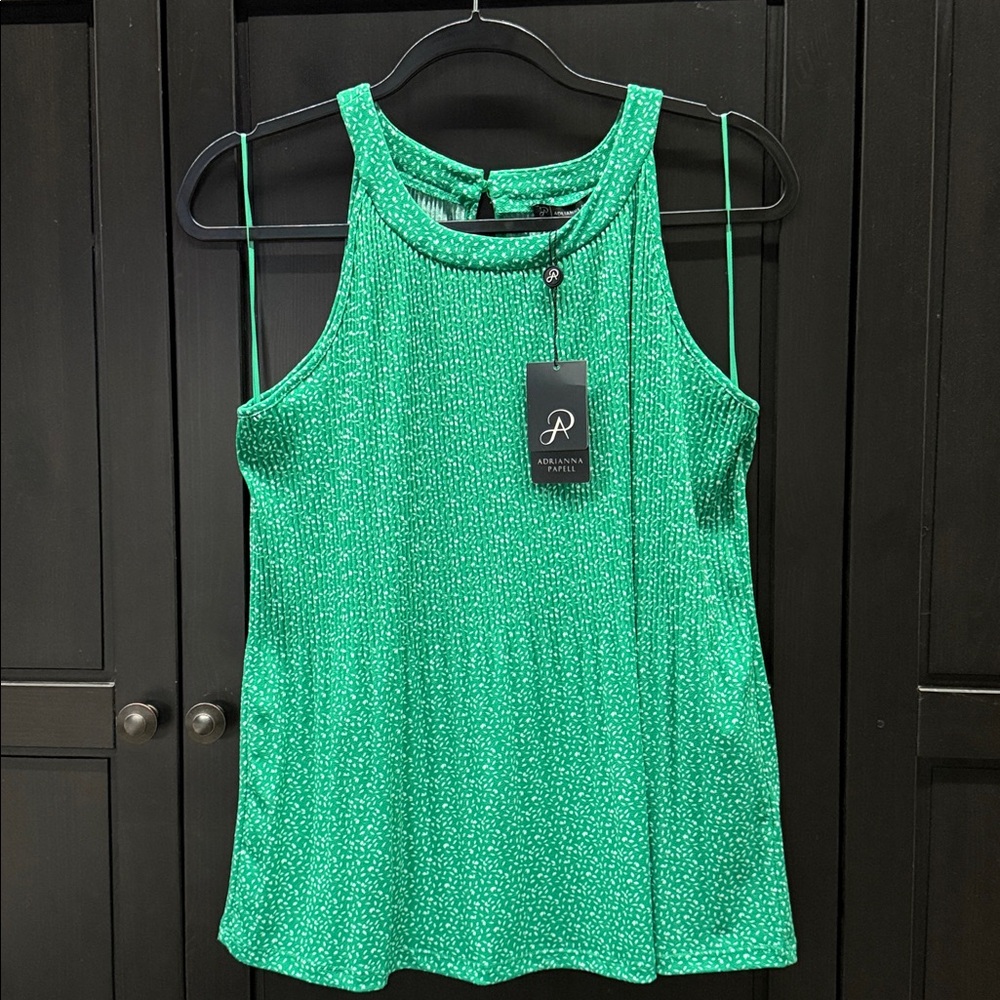 Adrianna Papell Green Sleeveless Top